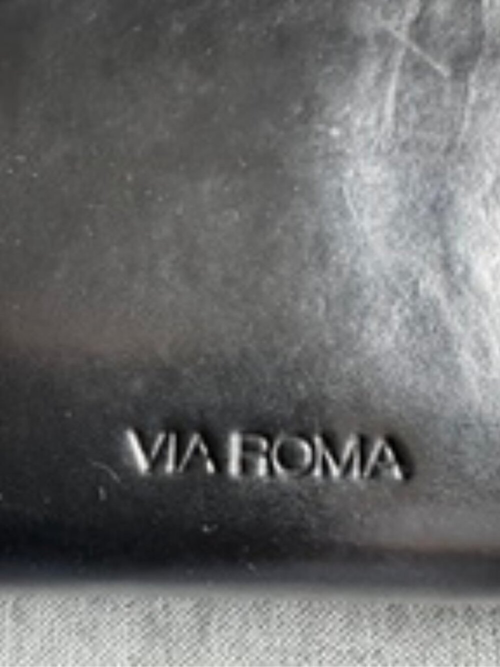 Black Via Roma Genuine Leather Wallet Zip Pockets Card Holder Lined - Picture 3 of 5